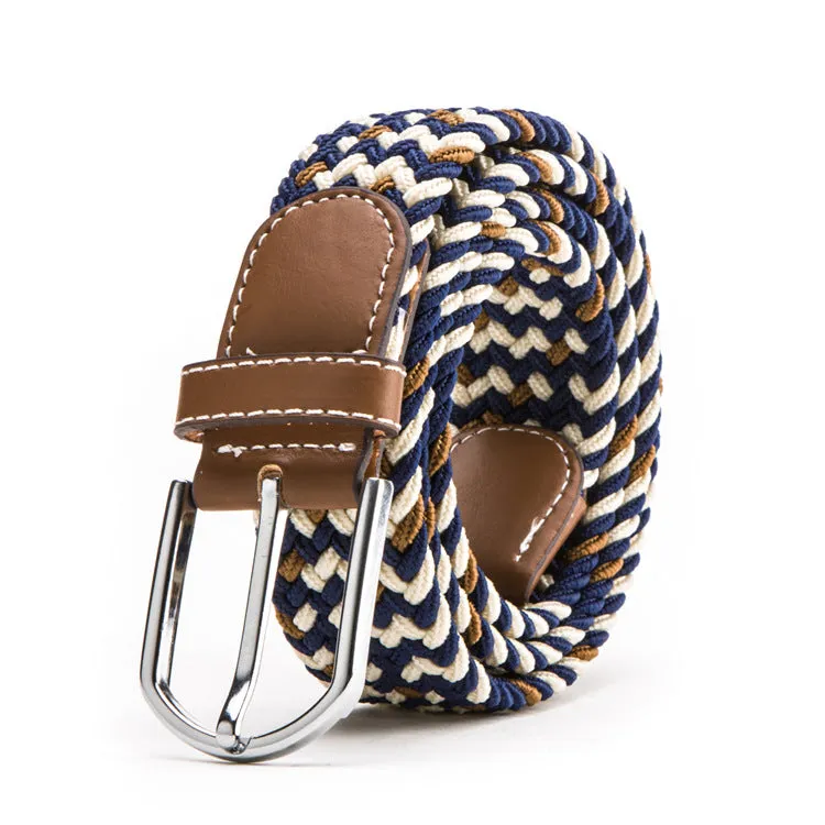 Woven Elastic Waistband Wholesale Factory Direct Sales Spot Men's Women's Leather Belt Canvas